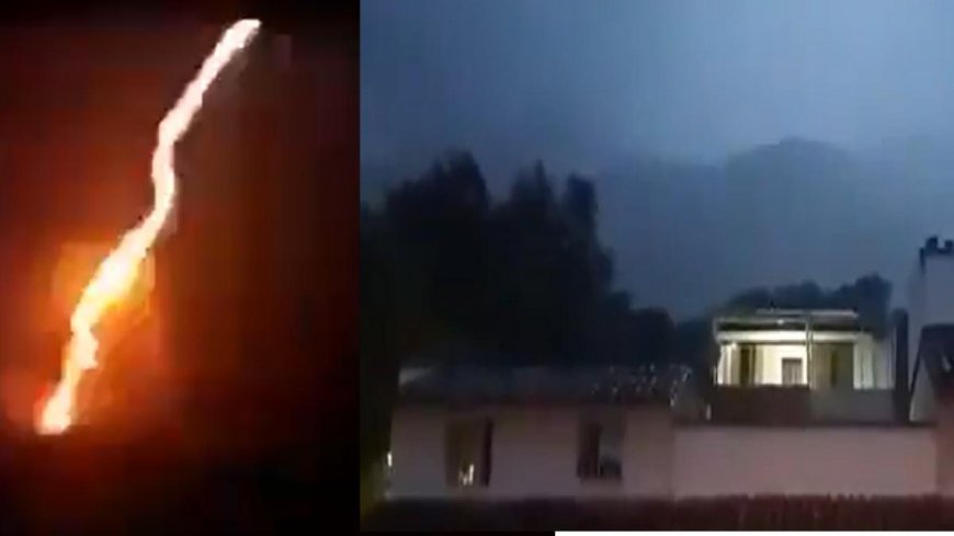 Video mostró impresionante rayo que cayó en Piedecuesta, Santander, tras fuerte tormenta eléctrica